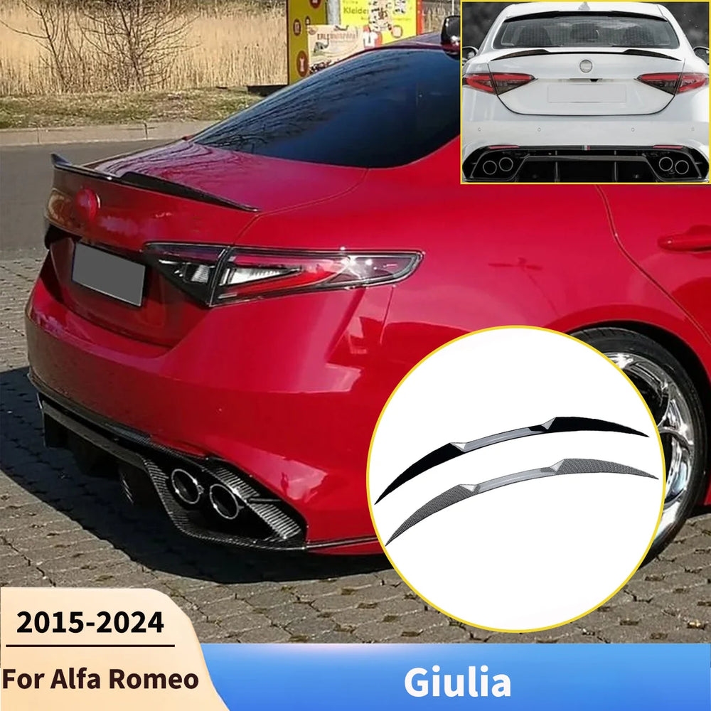 Rear Spoiler Wing Lip for Alfa Romeo Giulia 2015-2024 Trunk Tail Fin Lid Caps Bodykit Tuning Modification Auto Parts Accessories